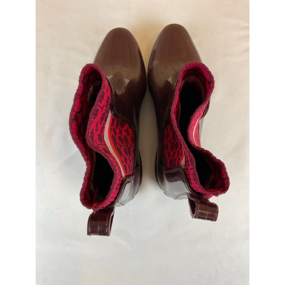 Coach Women's Rain Booties, Size 9- Maroon/Red - Picture 4 of 6